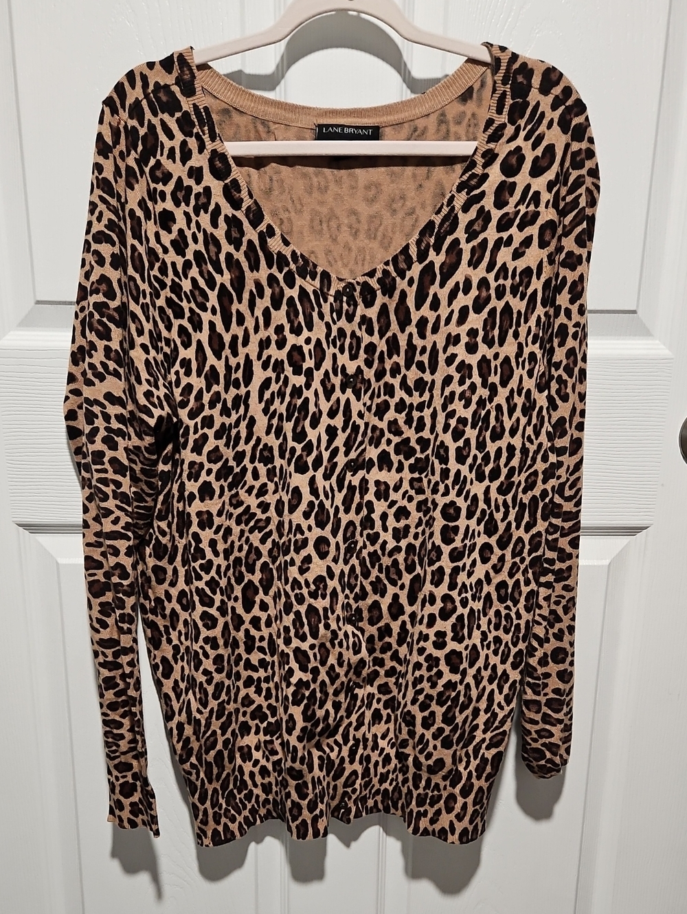 Lane Bryant Leopard Print Cardigan - Tan Brown & Black 22/24